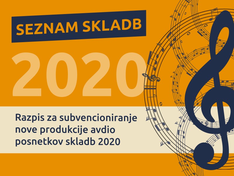 Objavljen seznam skladb prejemnic subvencije za leto 2020
